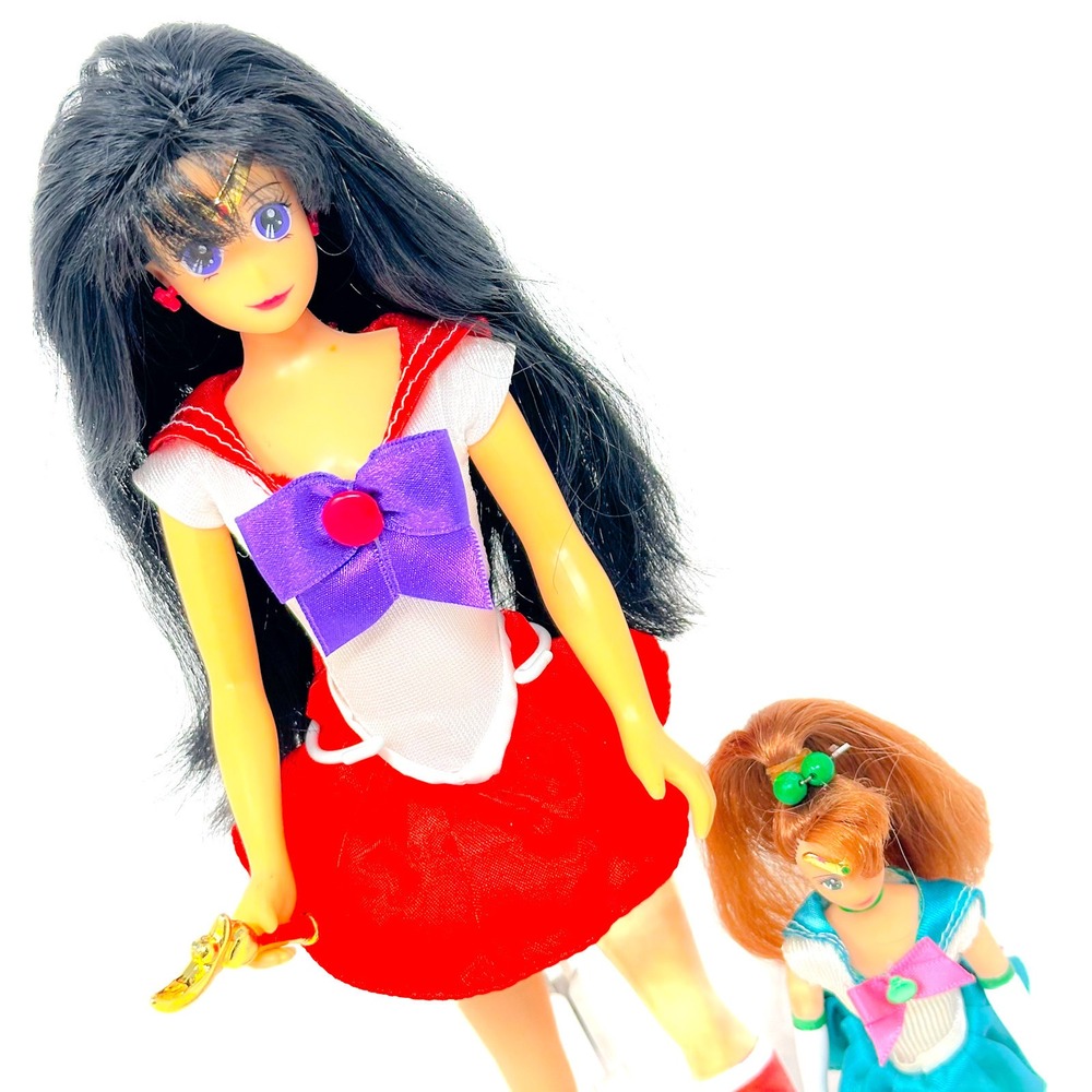 Bandai Sailor Moon Sailor Mars & Sailor Jupiter Doll Lot 1995 Anime Figures VTG